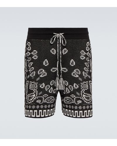 Alanui Bandana Cotton-blend Pique Shorts - Black