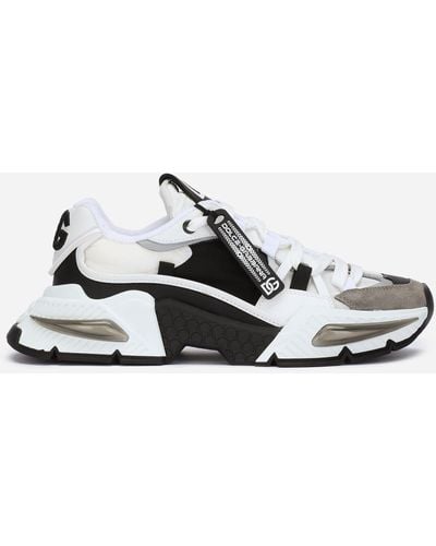 Dolce & Gabbana Airmaster Dg Nylon, Leather & Suede Low-top Sneakers - White