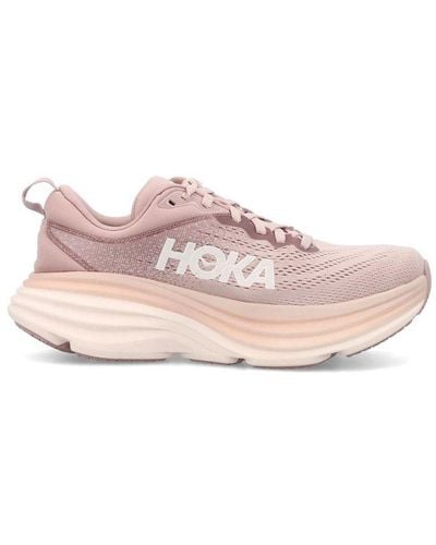 Hoka One One Bondi 8 Lace-up Sneakers - Pink