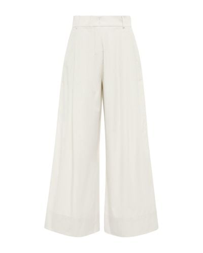 Max Mara Zeo Cotton Wide-leg Pants - White