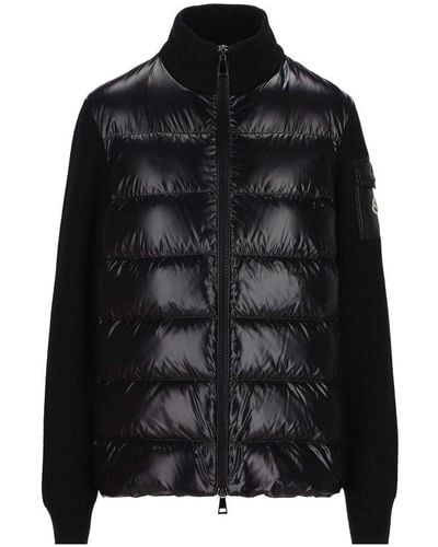Moncler Down-paneled Wool Jacket - Black