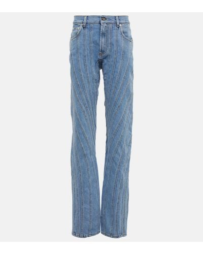 Mugler High-rise Spiral Jeans - Blue