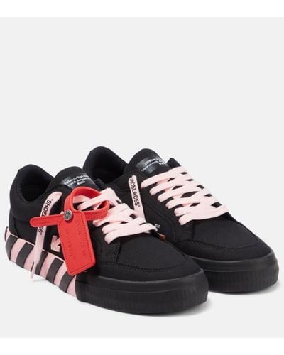 Off-White c/o Virgil Abloh Low Vulcanized Canvas Sneakers - Red