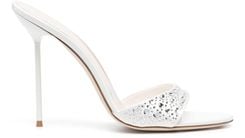 Paris Texas | Women's Holly Love Lidia 105mm Crystal-embellished Mules - White
