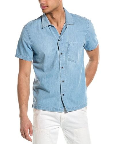 7 For All Mankind Camp Collar Shirt - Blue